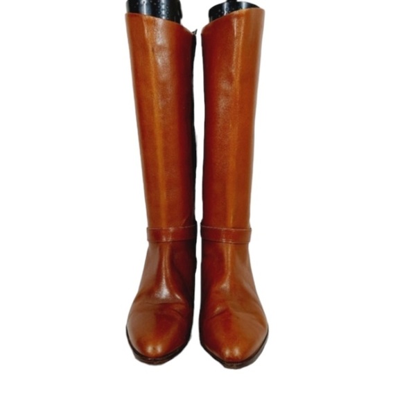 Etienne Aigner Shelby Chestnut Brown Leather Classic Riding Boots Size 6 M - Picture 14 of 15